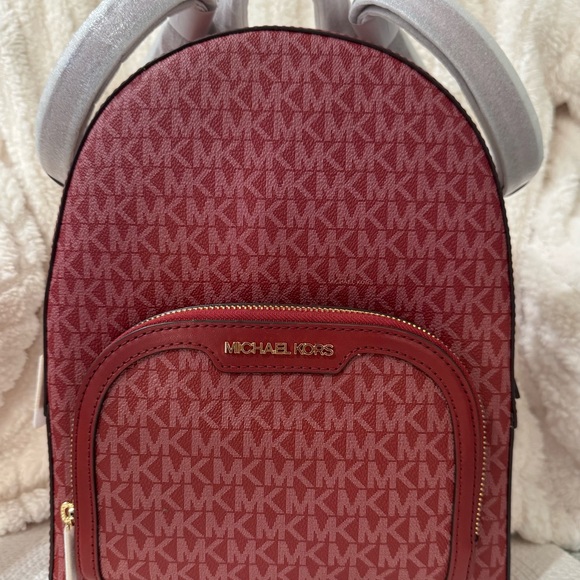 Michael Kors Handbags - Michael Kors Burgundy Logo Backpack